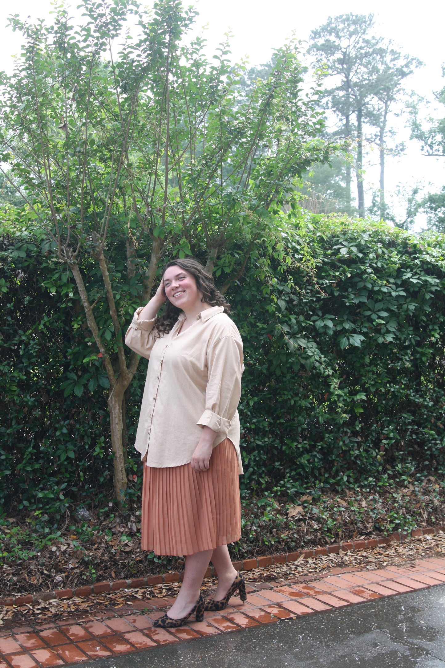The Oversized Linen Shirt-Beige