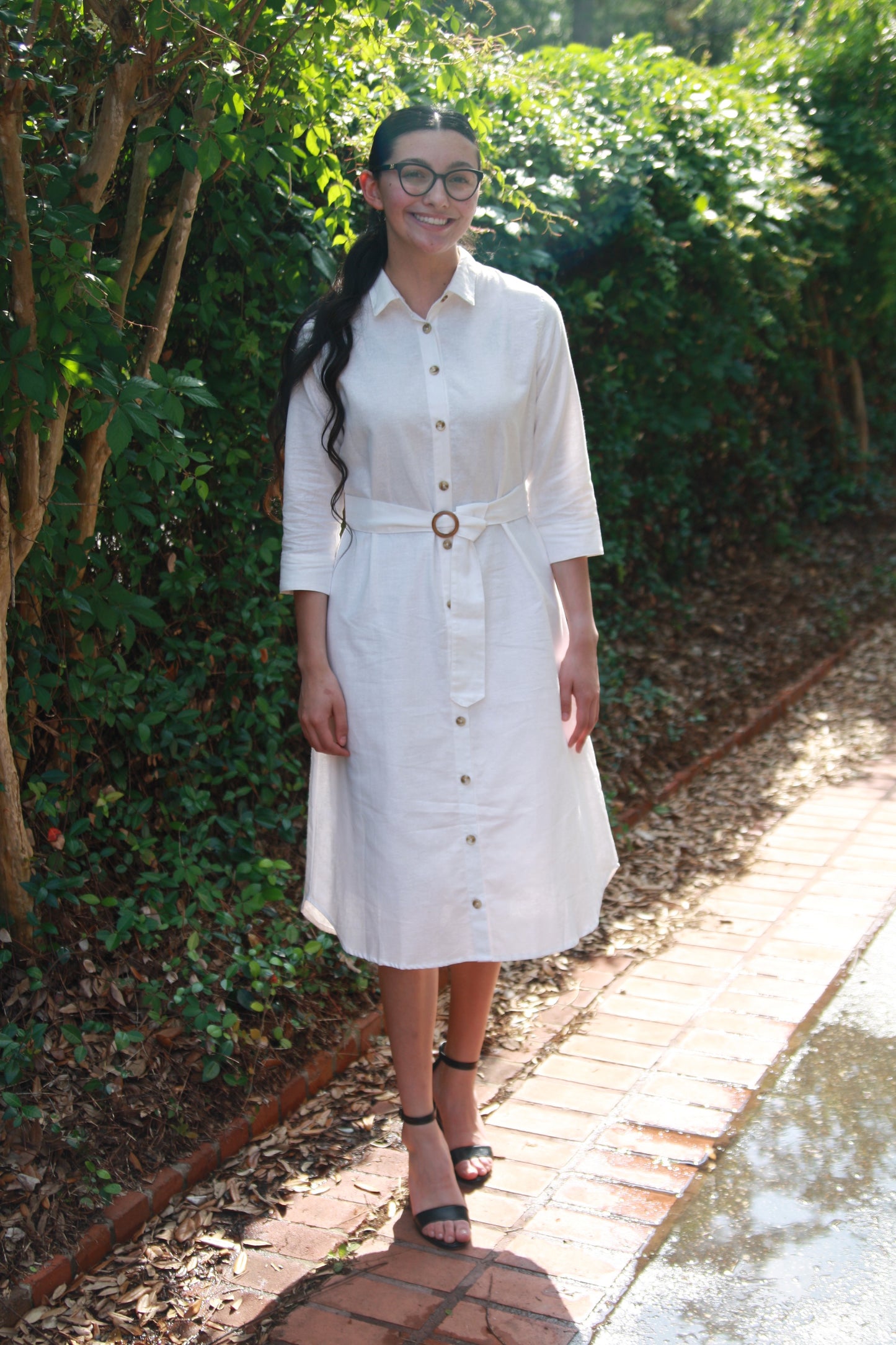 The Linen Shirt Dress in Off White